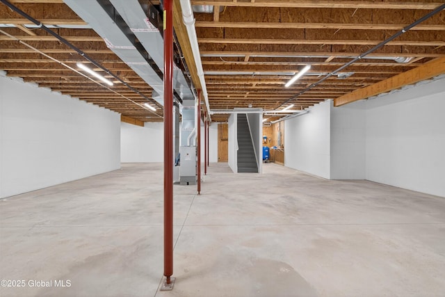 480 Selfridge Rd, Moreau, NY 12831 - unfinished basement with stairway