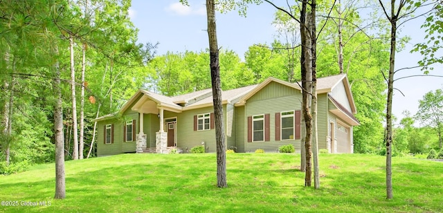 480 Selfridge Rd, Moreau, NY 12831 - view of front of property with a front yard and an attached garage