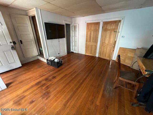 16 Mohawk St, Albany, NY 12204 - unfurnished bedroom with wood-type flooring and a drop ceiling