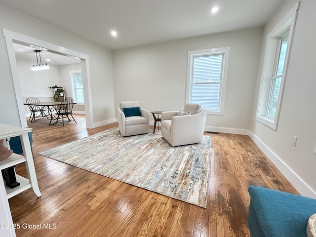 354 Mohawk Ave, Scotia, NY 12302 - sitting room with hardwood / wood-style flooring, recessed lighting, and baseboards
