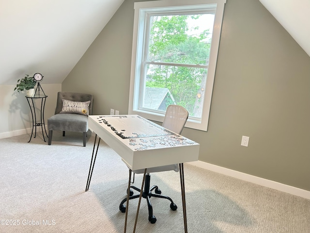 354 Mohawk Ave, Scotia, NY 12302 - office with carpet flooring, lofted ceiling, and baseboards