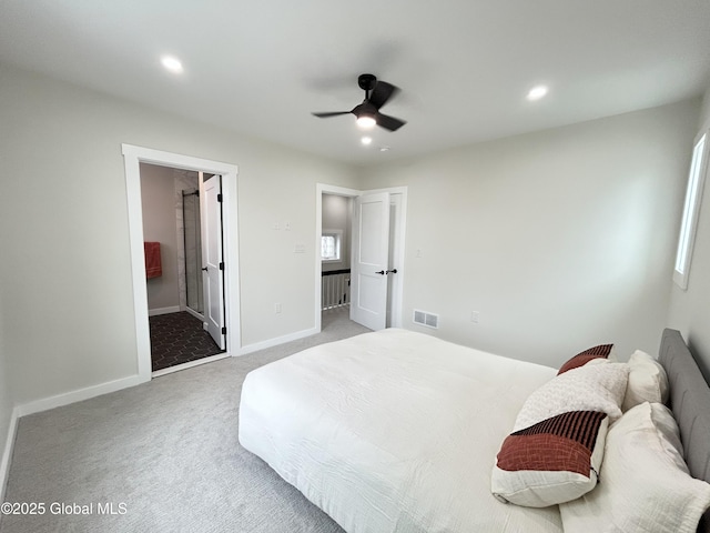 354 Mohawk Ave, Scotia, NY 12302 - bedroom with carpet, recessed lighting, baseboards, a ceiling fan, and multiple windows