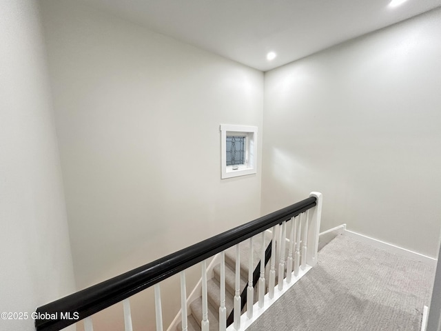 354 Mohawk Ave, Scotia, NY 12302 - stairway featuring carpet, recessed lighting, and baseboards