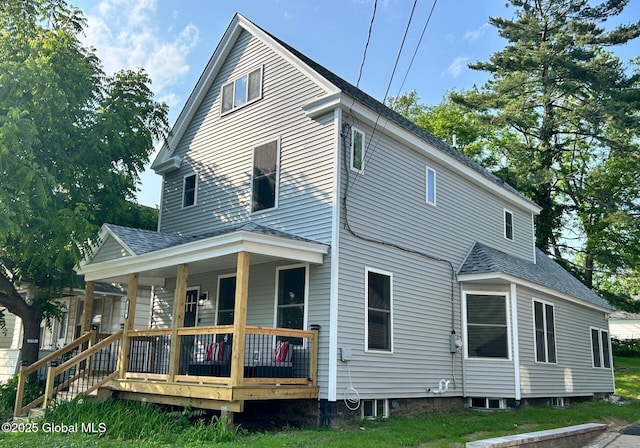 354 Mohawk Ave, Scotia, NY 12302 - back of property with covered porch and roof with shingles