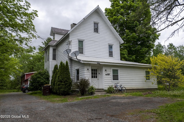 1356 W High St, Ballston Spa, NY 12020 - view of front facade with entry steps and a chimney