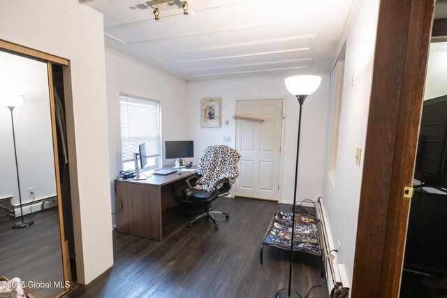 1356 W High St, Ballston Spa, NY 12020 - office space with dark wood finished floors and a baseboard heating unit