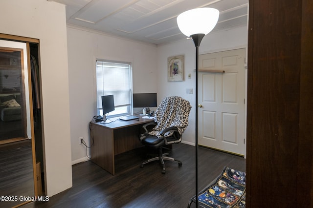 1356 W High St, Ballston Spa, NY 12020 - home office with dark wood-style flooring and baseboards