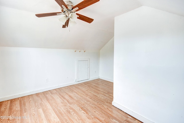 676 Stoner Trail Rd, Mohawk, NY 12068 - bonus room featuring lofted ceiling, baseboards, a ceiling fan, and wood finished floors