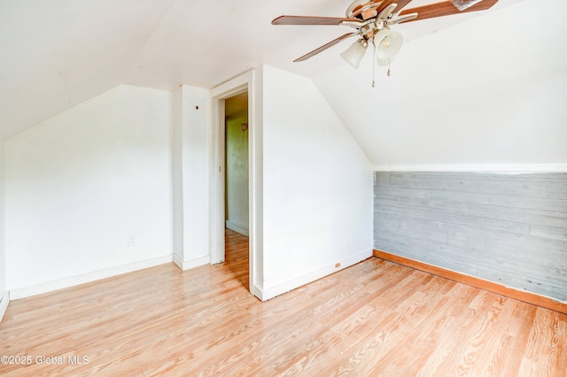 676 Stoner Trail Rd, Mohawk, NY 12068 - bonus room featuring baseboards, light wood-style flooring, lofted ceiling, and a ceiling fan