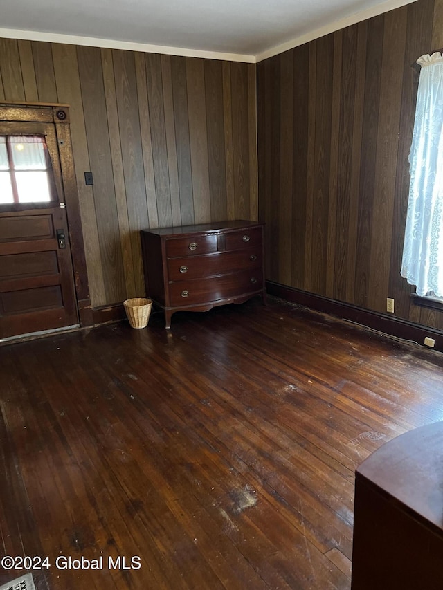1643 Rugby Rd, Schenectady, NY 12309 - spare room featuring dark wood finished floors and wood walls