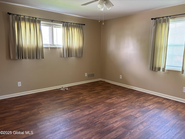3 State Cir, Gloversville, NY 12078 - spare room with dark wood finished floors, baseboards, and ceiling fan