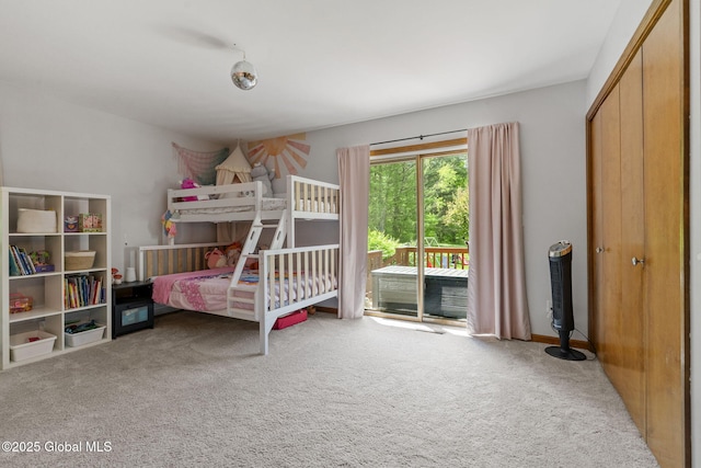 6175 Hawes Rd, Guilderland, NY 12009 - bedroom with access to outside, carpet flooring, and a closet
