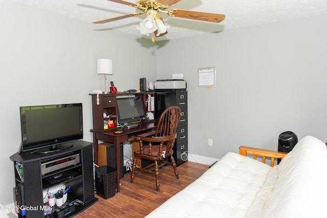 126 Hillside Rd, Duanesburg, NY 12137 - office area featuring wood finished floors and ceiling fan