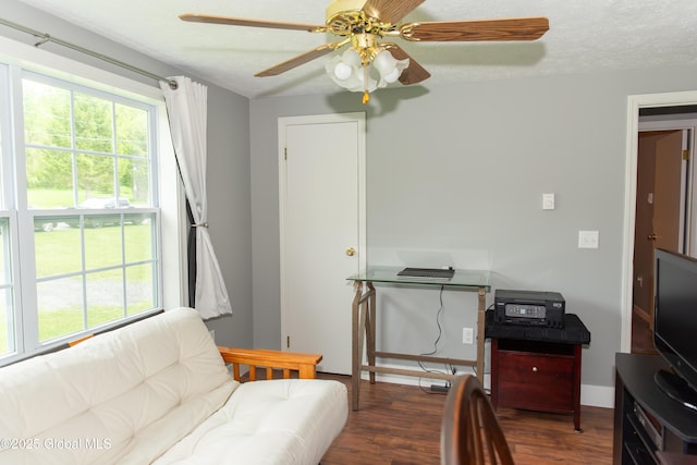 126 Hillside Rd, Duanesburg, NY 12137 - living room featuring wood finished floors, a ceiling fan, and baseboards