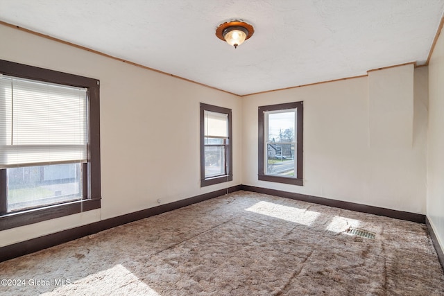 285 Main St, Worcester, NY 12197 - carpeted empty room with ornamental molding and baseboards