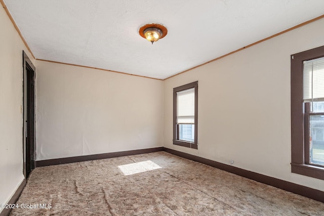 285 Main St, Worcester, NY 12197 - spare room with ornamental molding, carpet floors, healthy amount of natural light, and baseboards