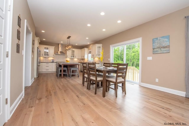 5 Hunter Ct, Milton, NY 12020 - dining space with light wood-style floors, recessed lighting, and baseboards