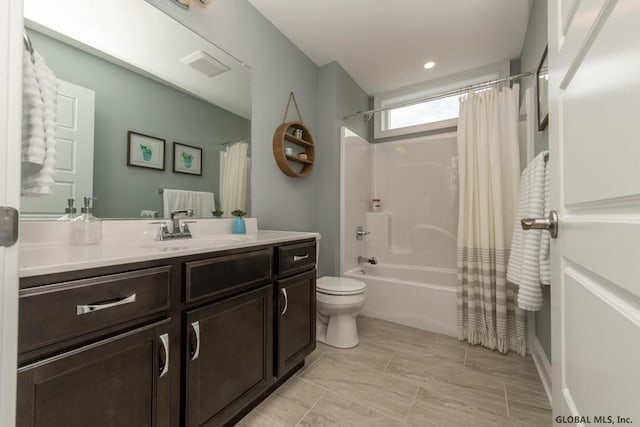5 Hunter Ct, Milton, NY 12020 - bathroom featuring vanity, shower / tub combo, and toilet