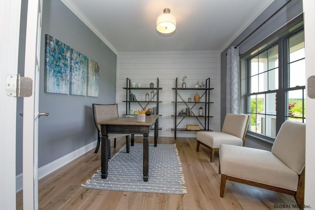5 Hunter Ct, Milton, NY 12020 - office space with ornamental molding, wood finished floors, baseboards, and wooden walls