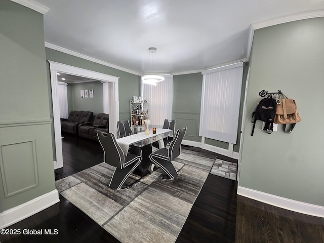 1117 Mcclellan St, Schenectady, NY 12309 - dining space with ornamental molding, wood finished floors, and baseboards