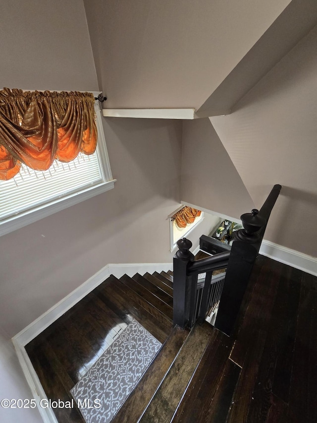 1117 Mcclellan St, Schenectady, NY 12309 - stairway featuring hardwood / wood-style flooring and baseboards