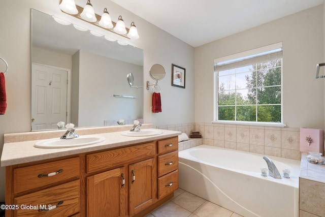 11 Lucille Ln, Malta, NY 12019 - bathroom featuring tile patterned flooring, double vanity, and a bath