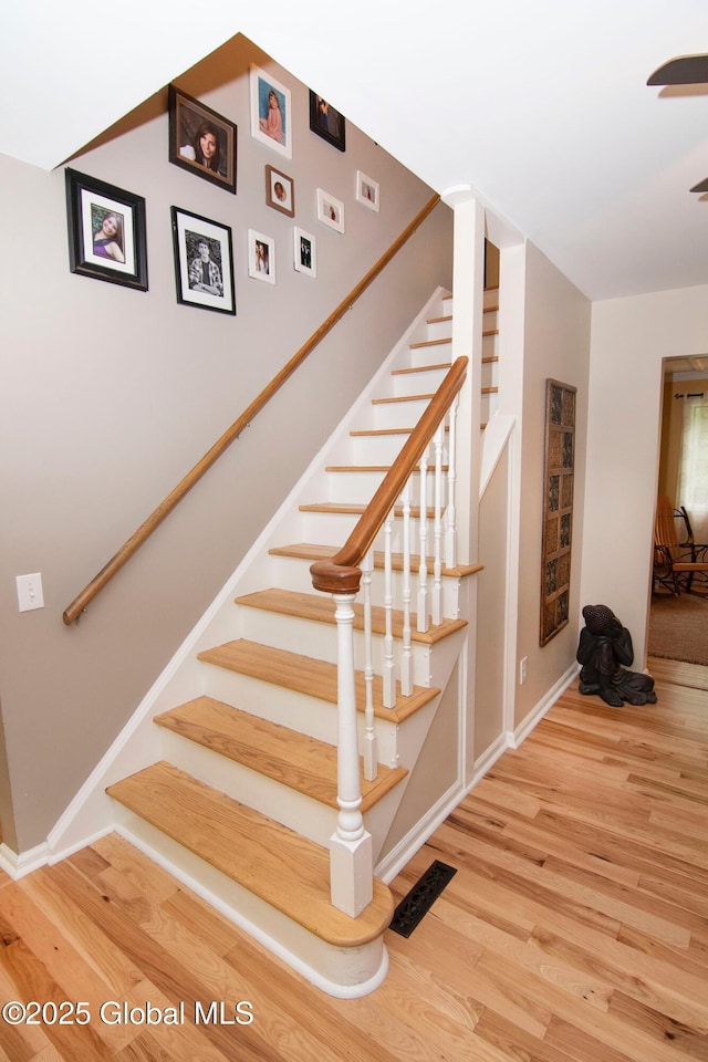 124 Edie Rd, Wilton, NY 12866 - stairs featuring wood finished floors and ceiling fan