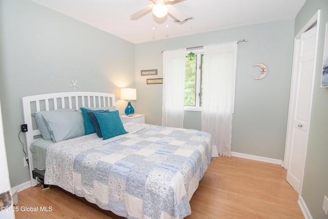 124 Edie Rd, Wilton, NY 12866 - bedroom with light wood finished floors and a ceiling fan