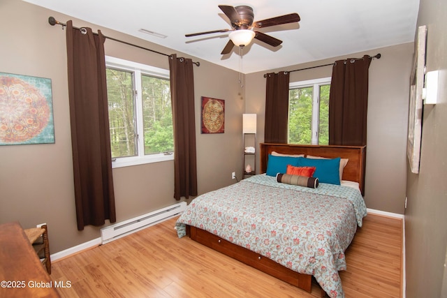 124 Edie Rd, Wilton, NY 12866 - bedroom featuring a baseboard radiator, multiple windows, and wood finished floors
