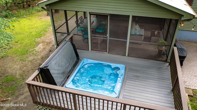 124 Edie Rd, Wilton, NY 12866 - view of swimming pool with a sunroom