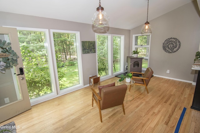 124 Edie Rd, Wilton, NY 12866 - sitting room featuring light wood-type flooring and lofted ceiling