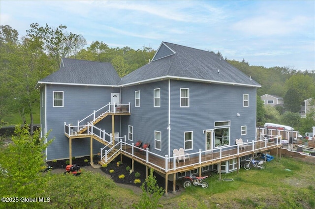 14 Calvin Cole Rd, Stephentown, NY 12169 - back of property with stairway and a deck