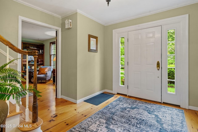 9 Longwood Dr, Saratoga Springs, Inside, NY 12866 - entryway featuring wood finished floors, ornamental molding, and stairway