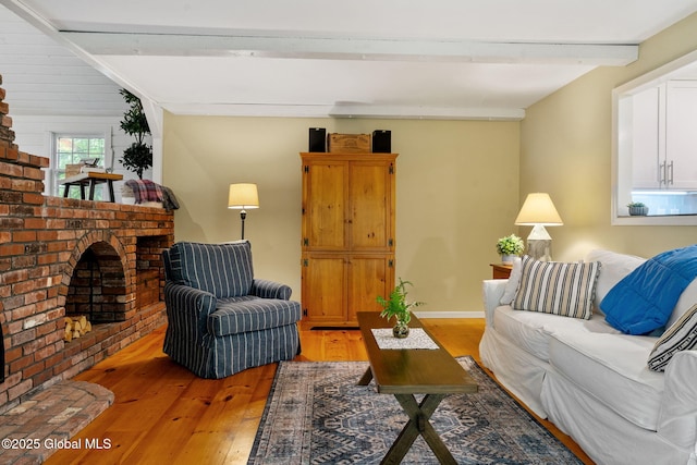 9 Longwood Dr, Saratoga Springs, Inside, NY 12866 - living room featuring beam ceiling and light wood finished floors