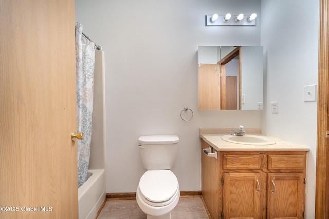 1976 Curry Rd Unit E-136, Schenectady, NY 12303 - bathroom with toilet, vanity, baseboards, and shower / bath combo