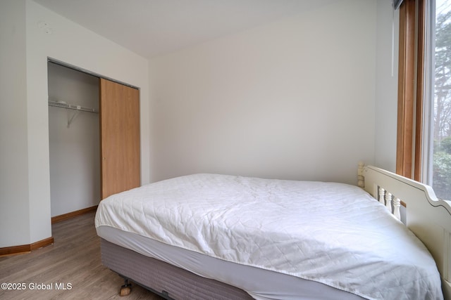 1976 Curry Rd Unit E-136, Schenectady, NY 12303 - bedroom with wood finished floors, a closet, and baseboards