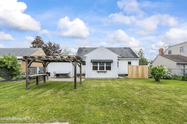2044 Caldicott Rd, Rotterdam, NY 12303 - rear view of house featuring a pergola, a patio area, and a shingled roof