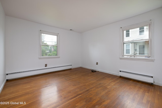 184 Main St, South Glens Falls, NY 12803 - spare room featuring a baseboard radiator, wood-type flooring, and baseboards