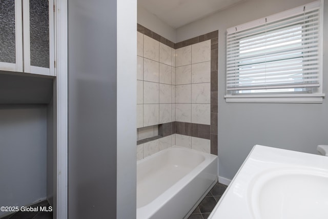 184 Main St, South Glens Falls, NY 12803 - full bathroom with shower / bath combination, tile patterned flooring, and vanity
