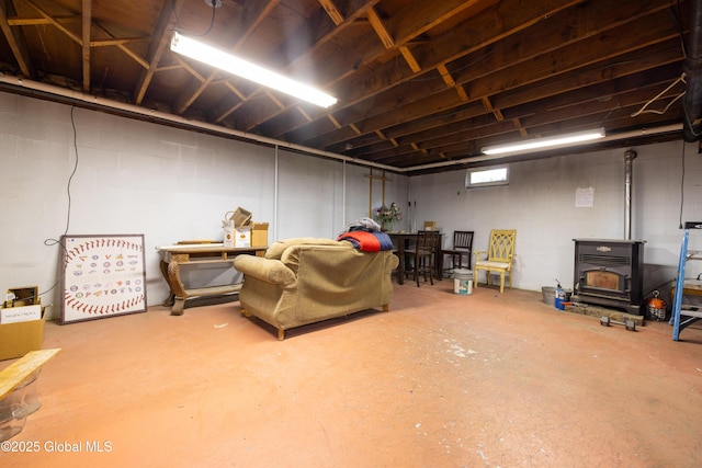 184 Main St, South Glens Falls, NY 12803 - basement with a wood stove
