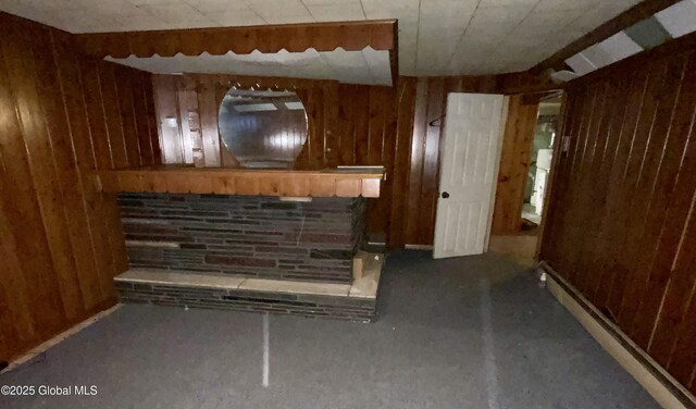 6 Kenyon Dr, Colonie, NY 12205 - unfurnished living room with wooden walls