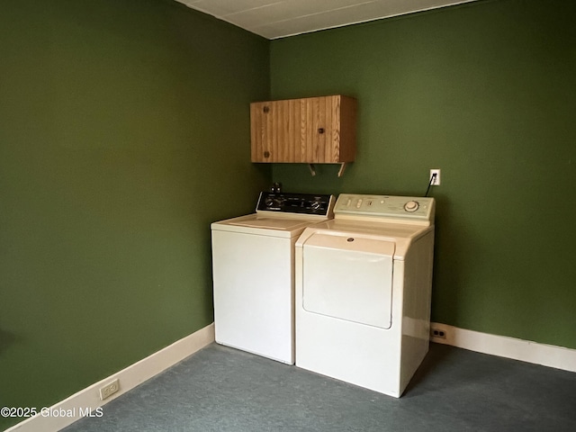 3778 County Rte 21, Whitehall, NY 12887 - washroom with separate washer and dryer, baseboards, and cabinet space