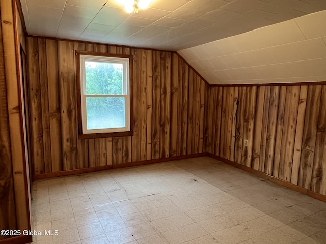 3778 County Rte 21, Whitehall, NY 12887 - bonus room with wood walls, light flooring, vaulted ceiling, and baseboards