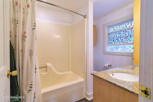 773 Charlton Rd, Charlton, NY 12019 - full bathroom featuring shower / bath combo with shower curtain and vanity