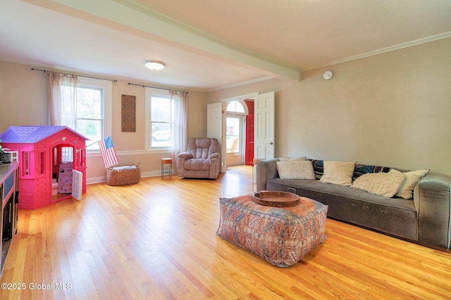 773 Charlton Rd, Charlton, NY 12019 - living area with plenty of natural light, wood finished floors, and crown molding