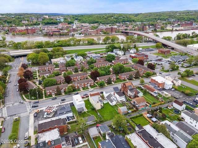 2127 2nd Ave, Watervliet, NY 12189 - aerial overview of property's location featuring a notable bridge, a large body of water, and nearby suburban area