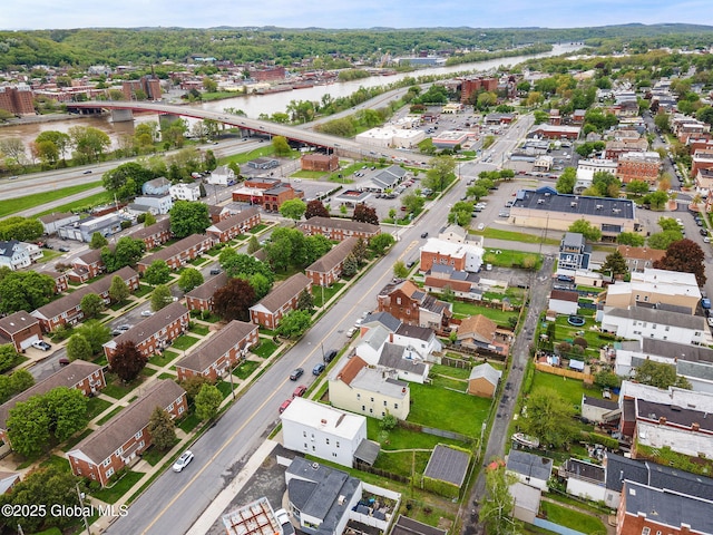 2127 2nd Ave, Watervliet, NY 12189 - aerial overview of property's location with a notable bridge, a nearby body of water, and nearby suburban area