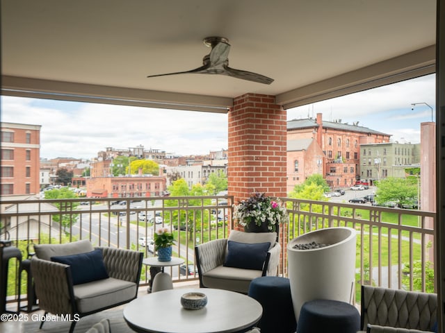 38 High Rock Ave Unit 4D, Saratoga Springs, NY 12866 - balcony with a view of city and ceiling fan