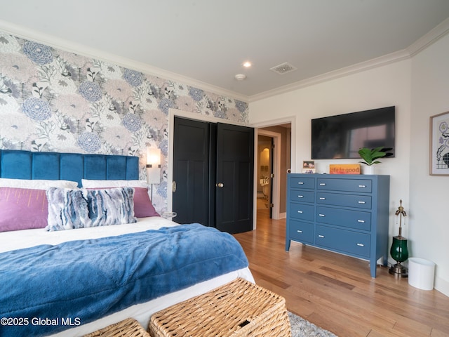 38 High Rock Ave Unit 4D, Saratoga Springs, NY 12866 - bedroom featuring ornamental molding, wood finished floors, and baseboards