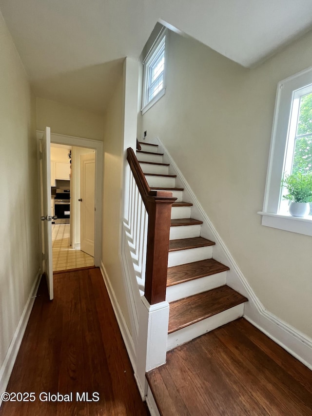 194 S Main Ave, Albany, NY 12208 - stairway with wood finished floors and baseboards